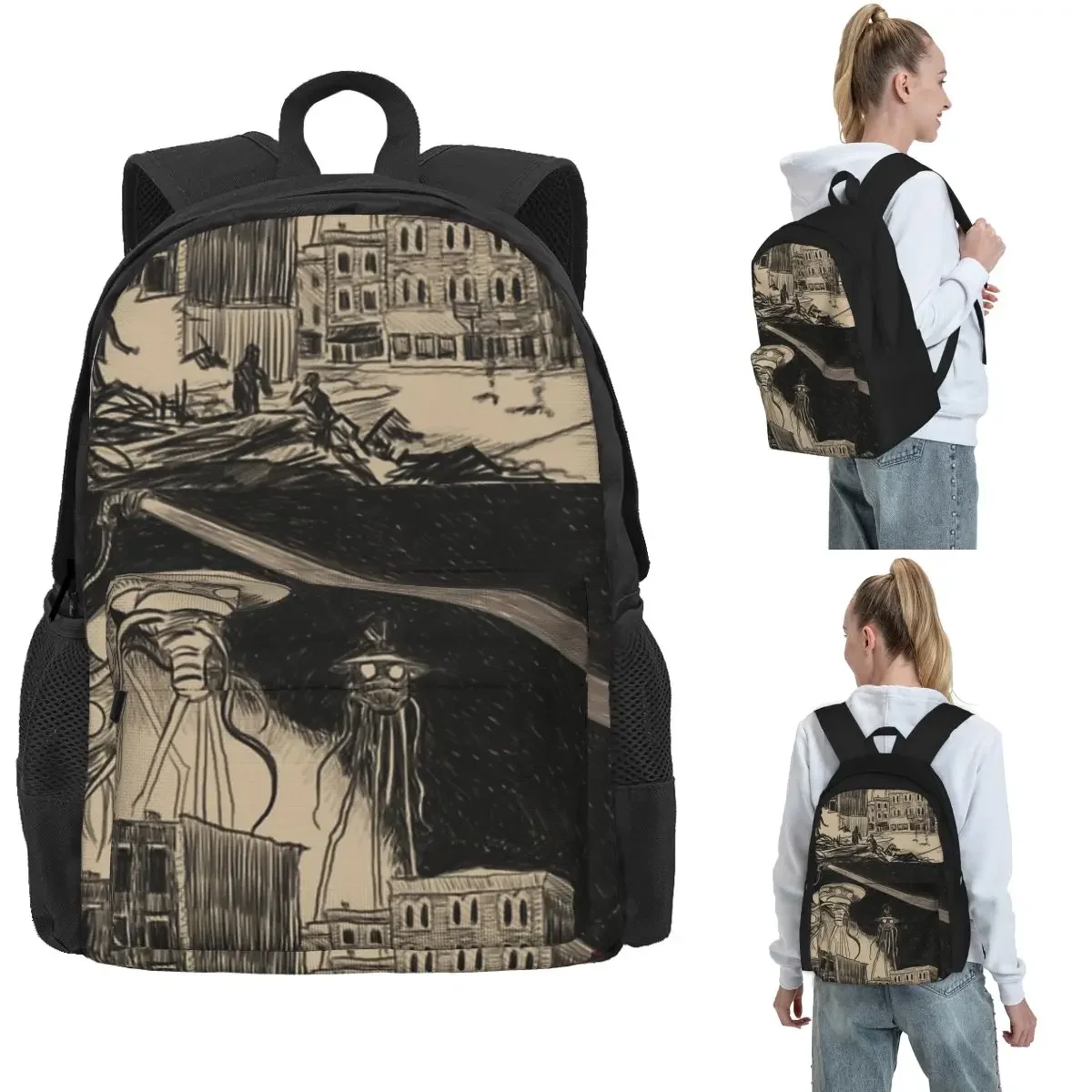 War Of The Worlds In Covington's Backpack Hot Sale Daypack Large Capacity Boys Girls BookBag School Bag for Men Women