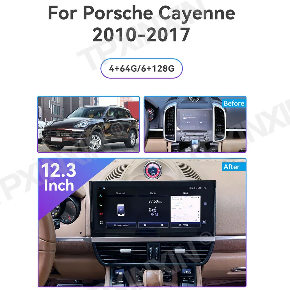 Servizio di aggiornamento One Stop per Porsche Cayenne lettore Video multimediale Carplay autoradio pannello AC cronometro copertura pulsanti