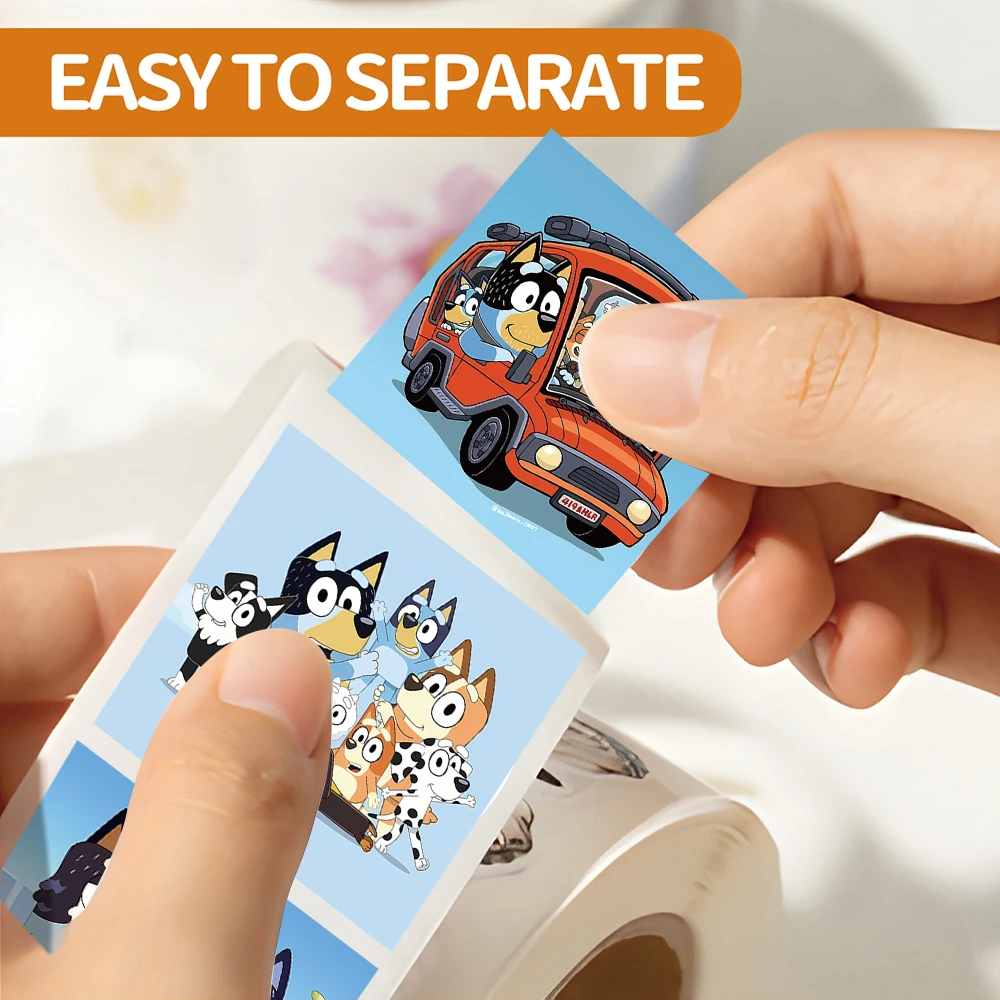 500 pz/rotolo Cartoon Bluey Famiglia Animazione Decorazione Adesivi di Tenuta FAI DA TE IN PVC Decalcomanie Del Computer Portatile Decorazione Ricompensa Regalo Giocattolo