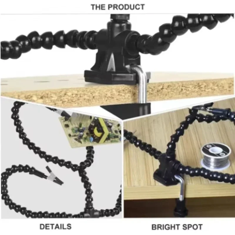 A25F-محطة لحام أدوات لحام مع 3 قطعة الأسلحة المرنة سبيكة لحام حامل المساعدة الثالثة أداة اليد إصلاح Pcb