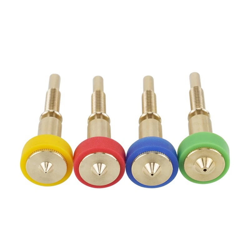 4Pcs All-In-One Brass Titanium Nozzle 0.25/0.4/0.6/0.8Mm Heatbreak Brass Titanium Nozzle For E3D Revo Hotend Extruder