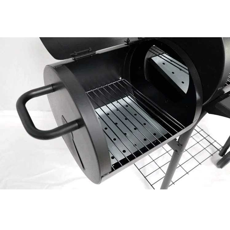 Portable Large  Charcoal  BBQ Grills with Offset Smoker for Balcony Family Party