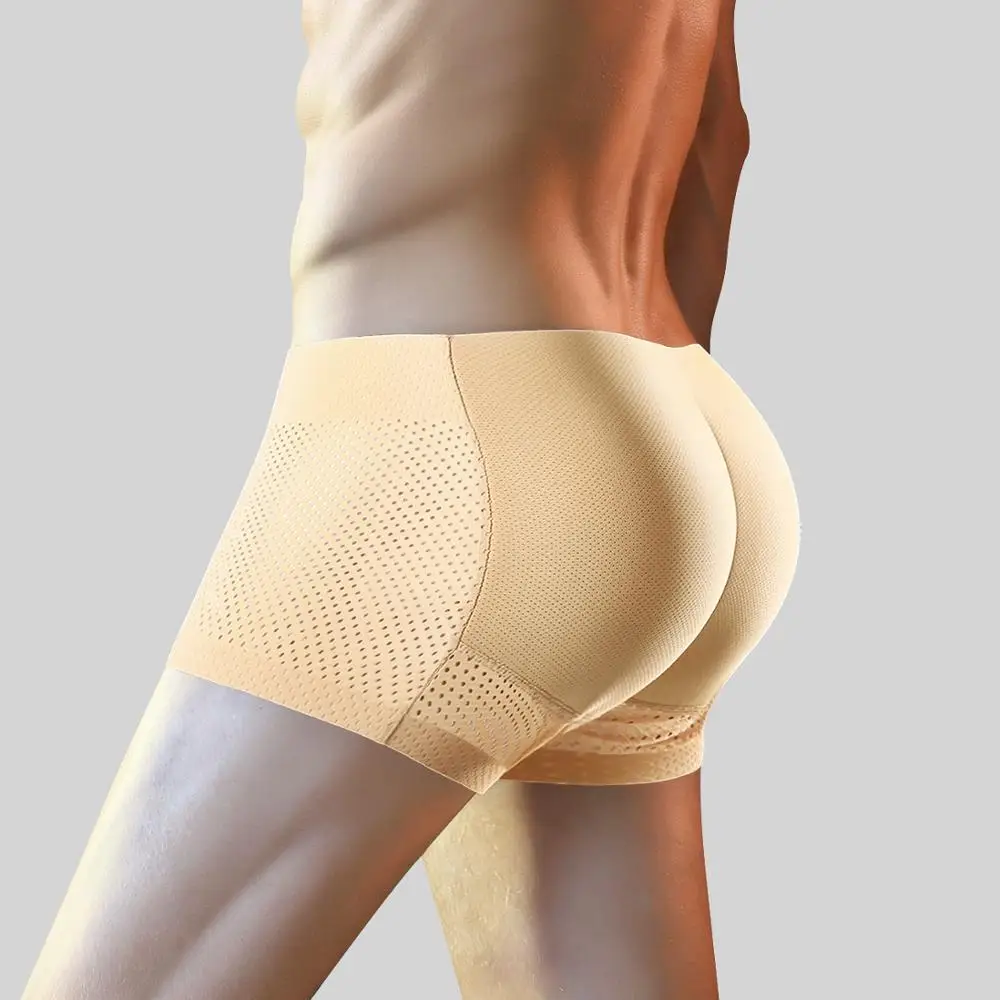 Butt Padded Shaper Underwear Men Boxer Shorts Hip Buttocks Sponge Cotton Sexy Panties Male Cotton Boxershorts Underpants