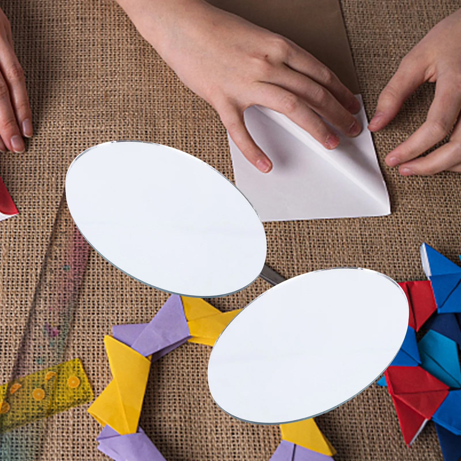 

20Pcs Small Oval Mirror Lens DIY Unfinished Makeup Mirror for Craft Portable Exquisite Workmanship Scratch Resistant