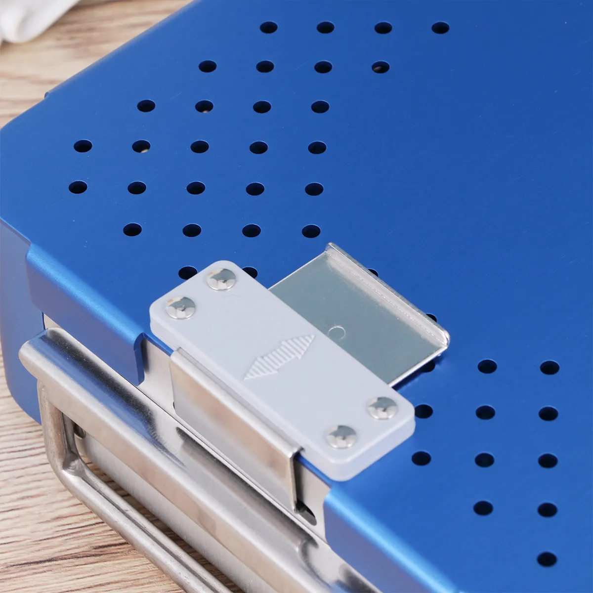 

Металлический контейнер для стерилизации, синий, практичный, прочный, для дезинфекции, для дома, офиса, улицы, для защиты телефонов и часов