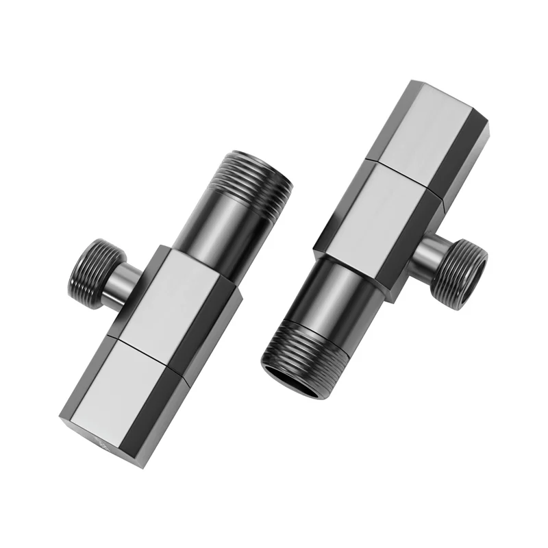 

Gray Brass Angle Water Control Gold Corner Brushed Gold Bathroom Tap Water 1/2*1/2 Black Angle valves