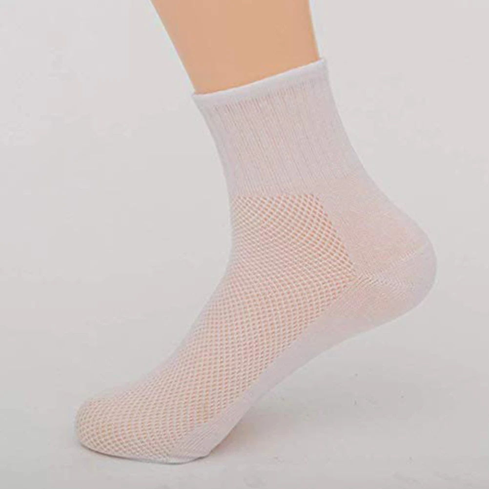 

6 Pairs Convenient Socks Stretchy Cotton Leisure Thin Section White Travel Replacement