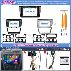 For 2007-2015 SKODA OCTAVIA A7 10.1INCH 2 Din stereo radio Android frame panel fascia cable adapter player multimedia dashboard