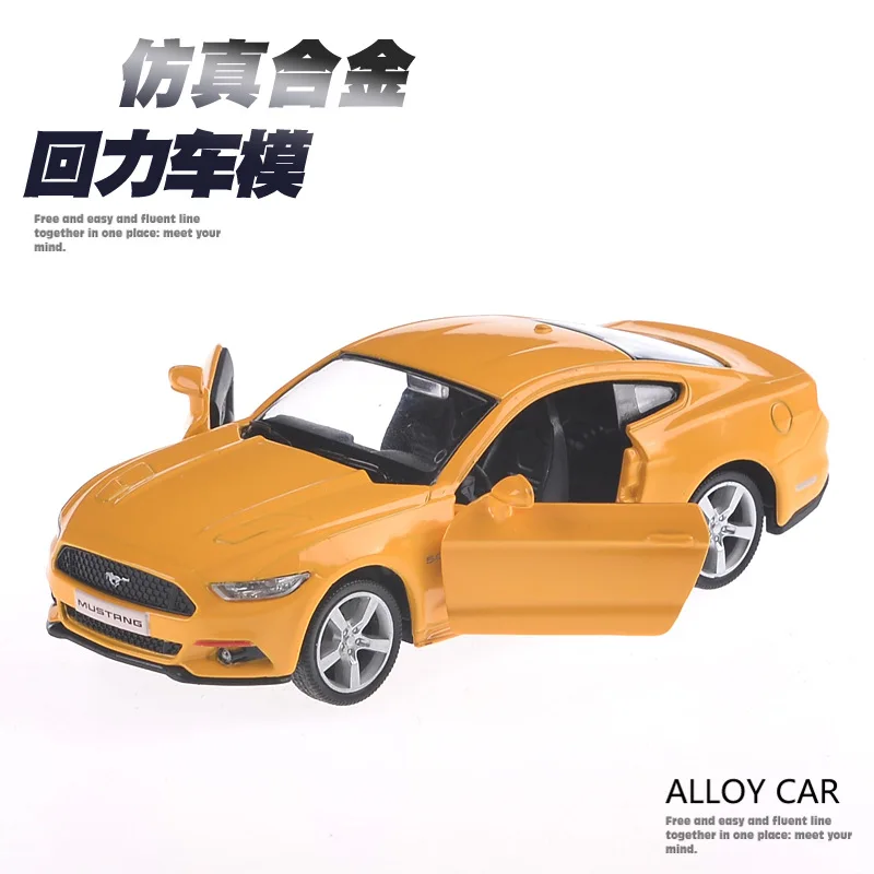 2015 Mustang GT Tricolor Alloy Car Model Sports Car Power Back Door Toy Car Gifts view 3