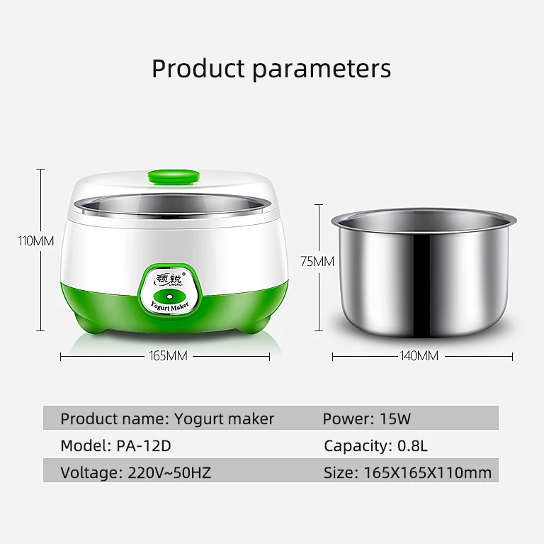 220V Elettrico Automatico Yogurtiera Multifunzionale Termostatico Macchina Per Yogurt Riso Vino Natto Macchina Fodera In Acciaio Inox