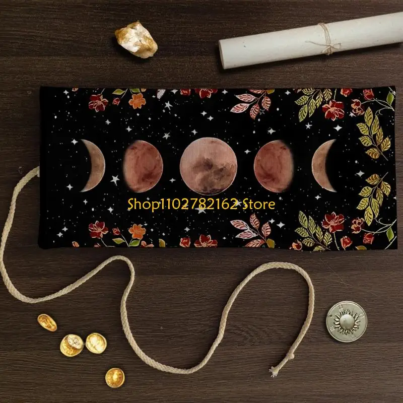 547B Mystical Card Storage Bag Durability Polyester Linen For Divination Tool