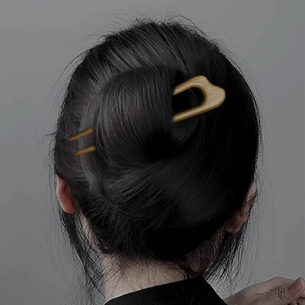 

Hairpin Chinese Sticks French Accessories U Shaped Pins Vintage for Thick Forks Wood Buns Miss