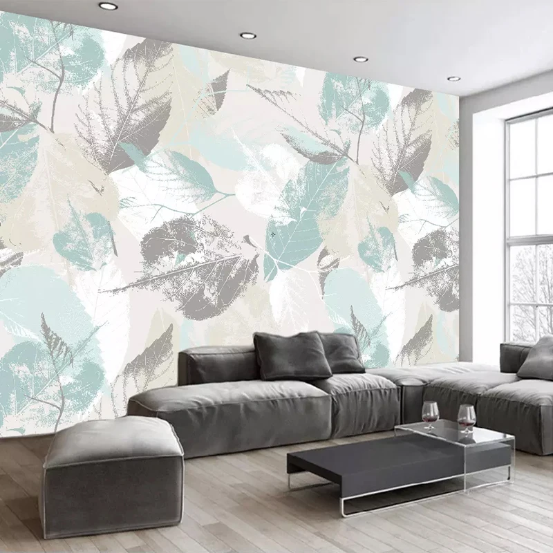

Customized products Photo Wallpaper Nordic Modern Leaves Leaf Petals 3D TVliving room TV backdrop wall Mural bedroom restaurant