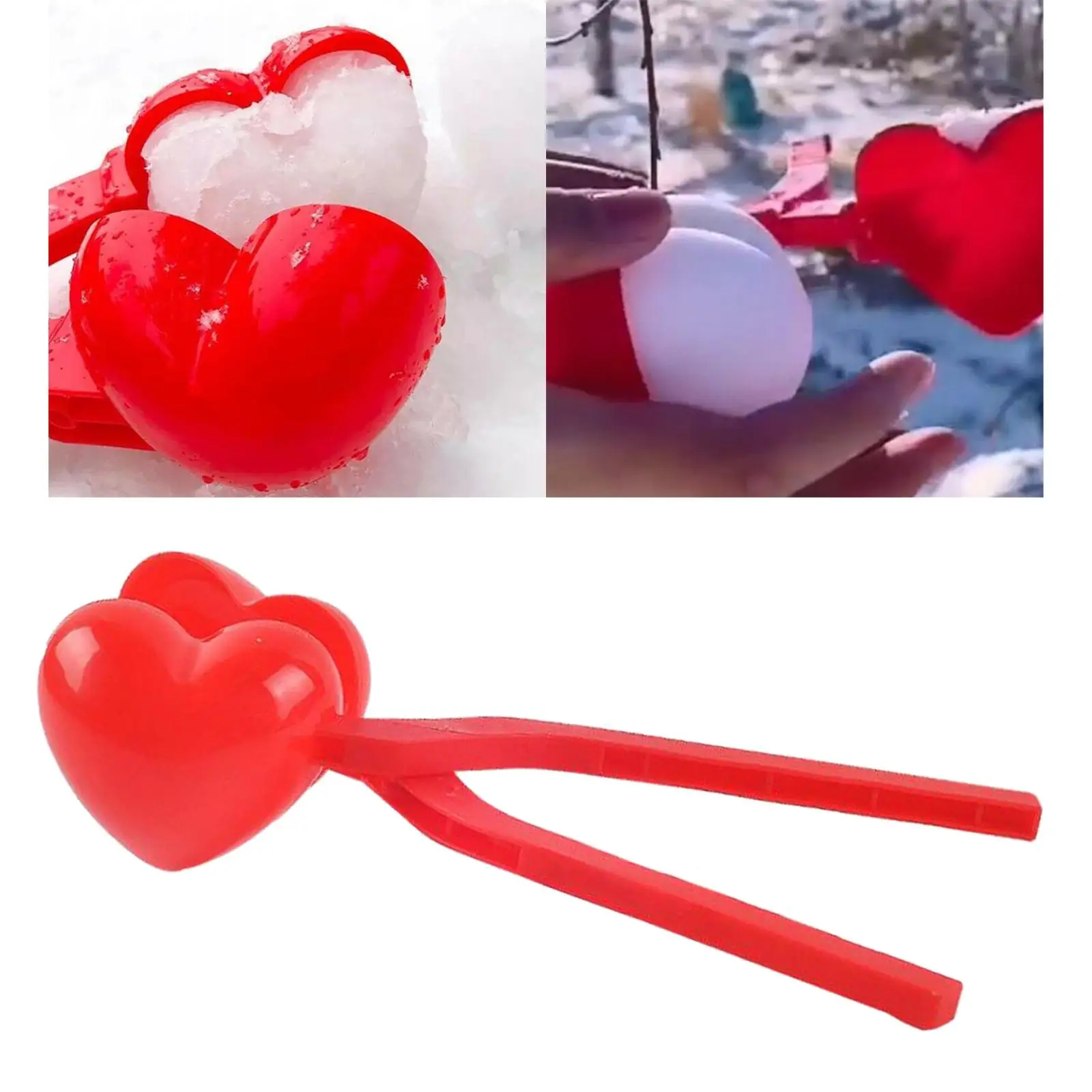 Outdoor Heart Shaped Snowbal Maker Clamps Adults , Snow Maker, Winter Games Toys, for Winter