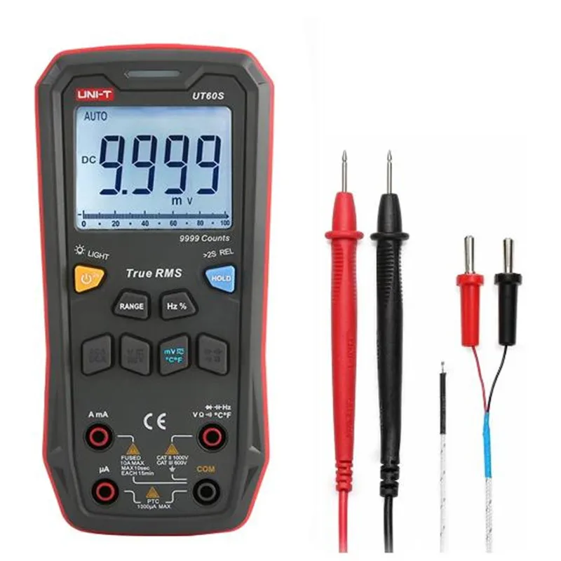 UNI-T UT60S Digital Multimeter Auto Range AC DC 1000V 10A Current Voltage Resistor 9999 Counts Temperature Tester