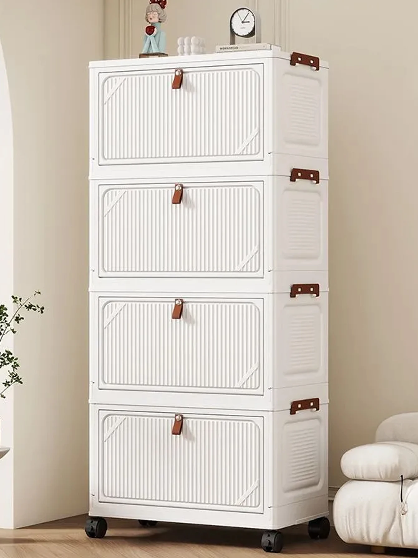 

Foldable Multi-Layer Storage Cabinet No Installation Required for Bedroom Clothes Home Use Bathroom Kitchen Organization Rack