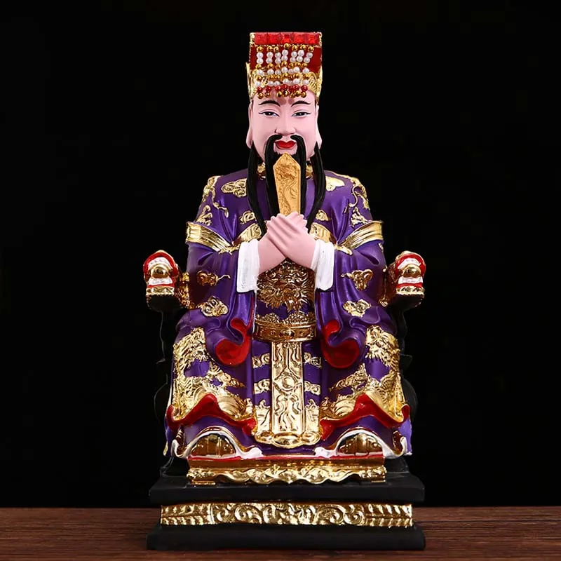 GOOD Asia HONG KONG HOME Taoist Temple Patron saint ZI WEI Emperor God of wealth statue bless safety health good luck statue