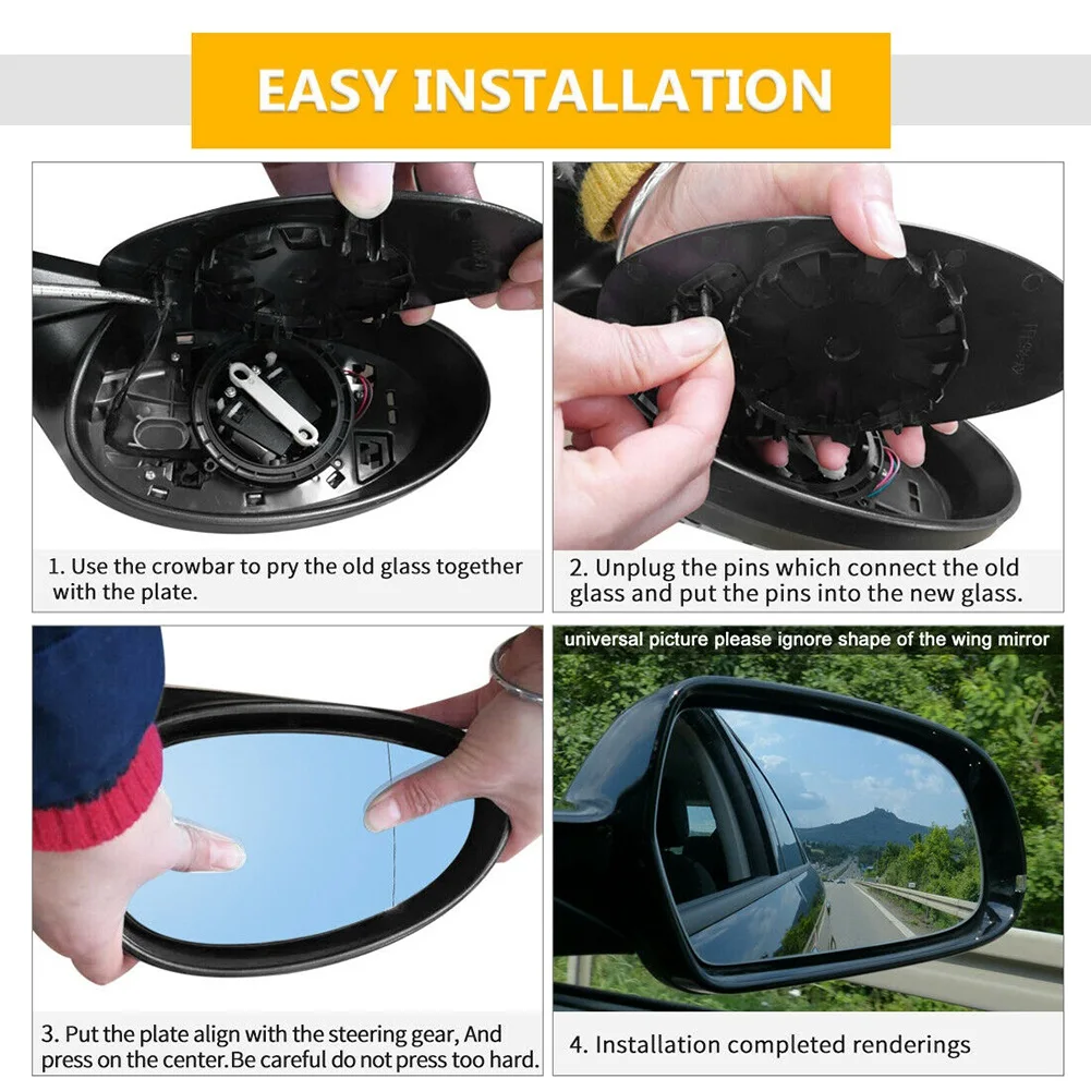Left Side Side Wing Mirror Glass Heated with Backing Plate for - C W202 E W210 S W140 1994-2000