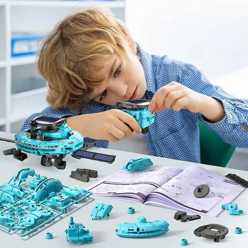 Solar-Roboter-Kits für Kinder, pädagogisches STEM-Wissenschaftsexperiment, Spielzeug, Lernblock, Raumschiff, Robotik, wissenschaftliches Spielzeug für Kinder