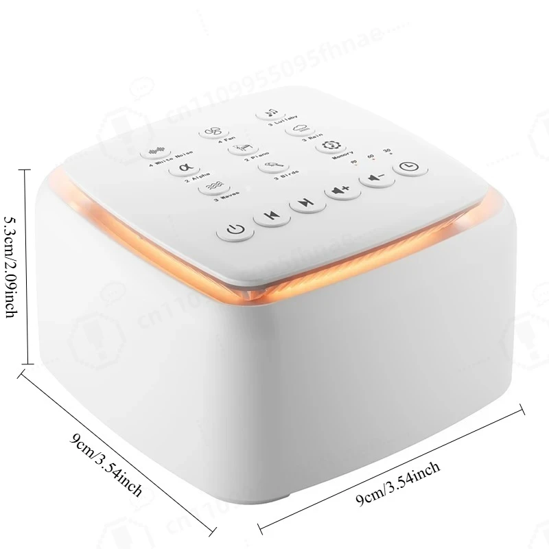 White Noise Machine Rechargeable Sound Device with 30 Soothing Sounds & Warm Light for Better Sleep