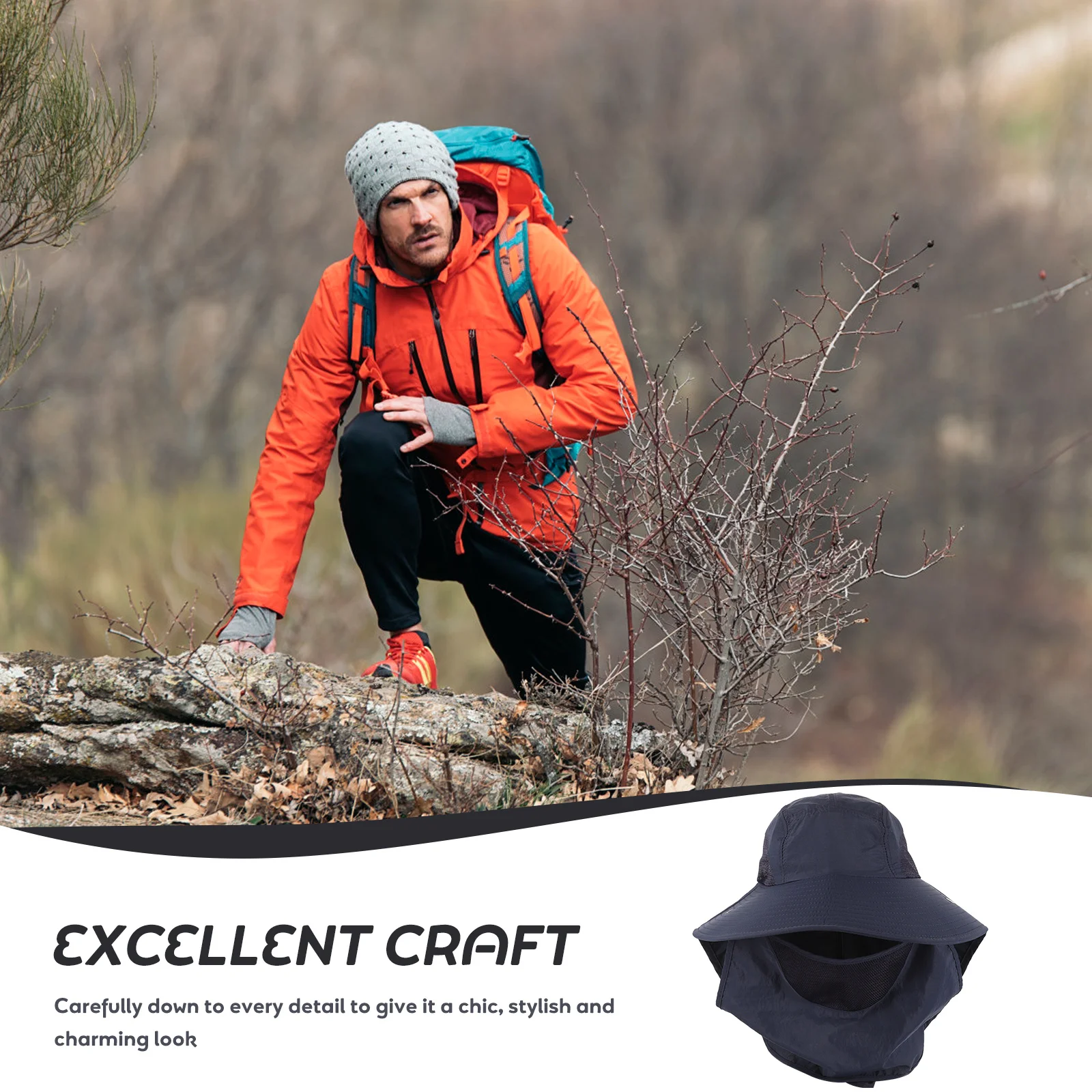 

Sun Protection Hat One Size Fits Most Mask Design Cool Dry Comfortable for Men Women Anti Uv Fishing Climbing Backpacking Neck