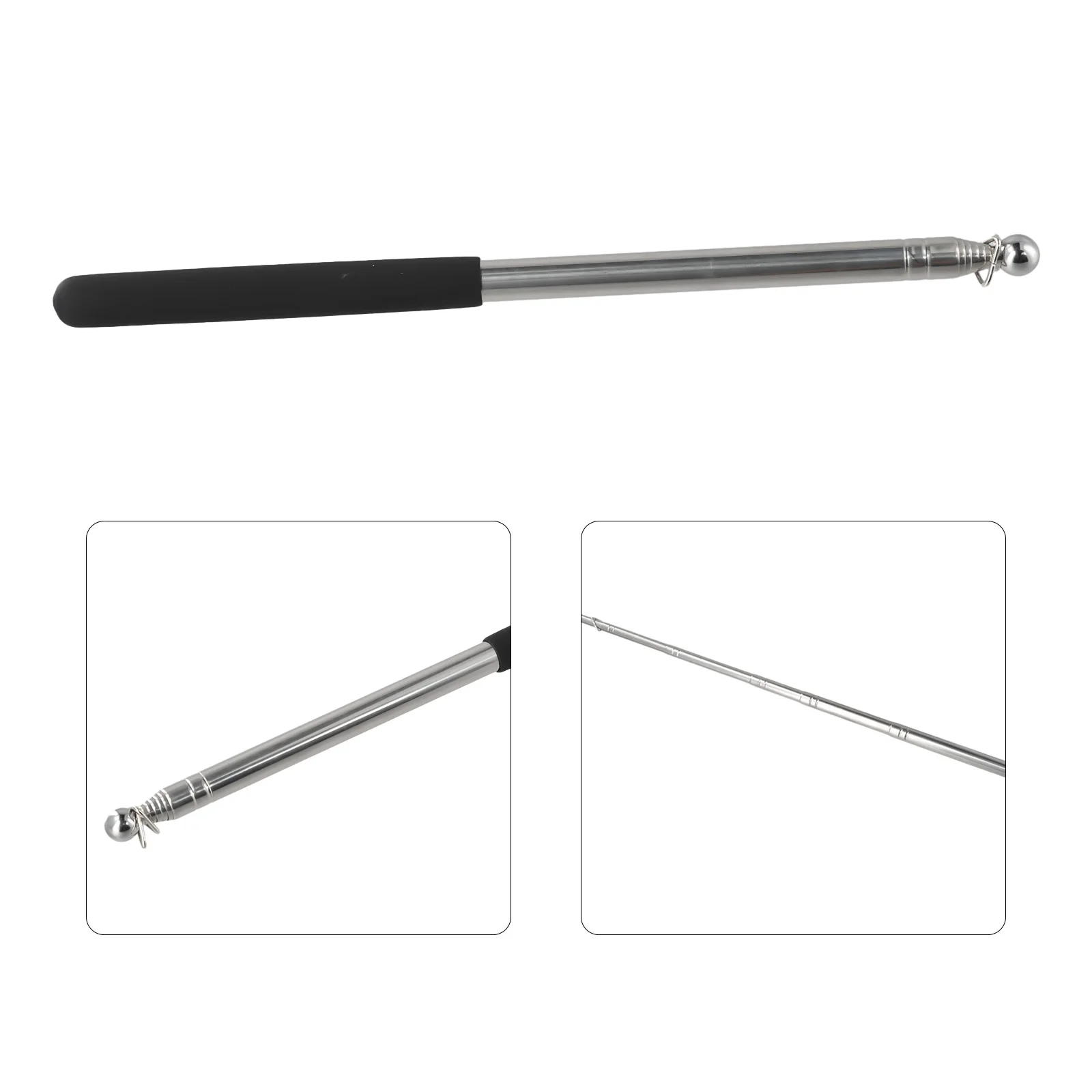 Retractable Function Flag Pole Flag Pole Telescopic Black Easy To Carry Retractable Stainless Steel Flagpole Guide Tool