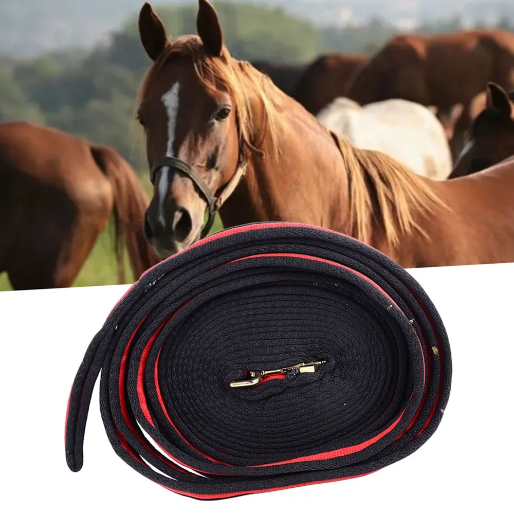 Random Color Horse Lunge Line Polyester High Tensile Horse Training Rope 8.7yd Length Swivel Snap Horse Web Lunge Line