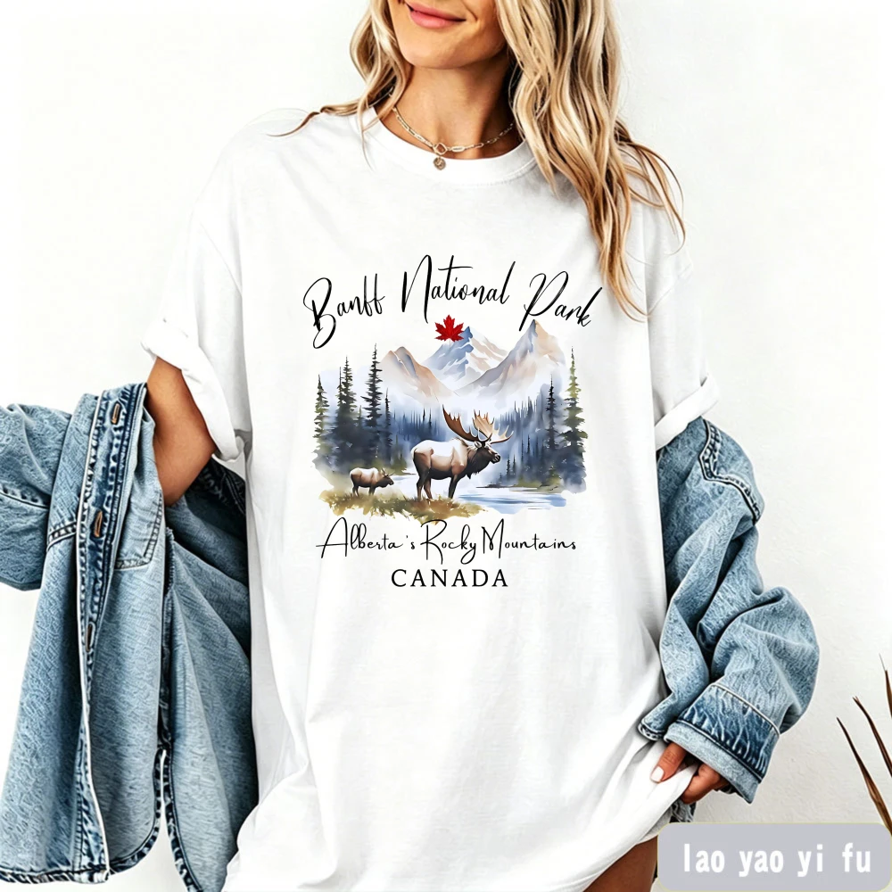 Camiseta del Parque Nacional de Banff, camisetas de las montañas rocosas de Alberta, camisetas de Canadá, regalo para amantes de la naturaleza, camisetas de Canadá al aire libre, camisetas del lago Louise