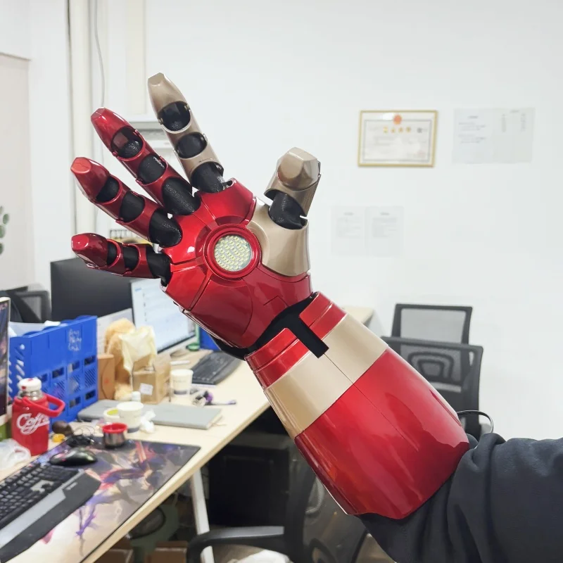 Cosplay 1/1 Iron man MK42 XLII, guantelete de Blaster portátil, cattoys de mano, armadura LED Mark42, disfraz de mano, accesorios de fiesta de Anime