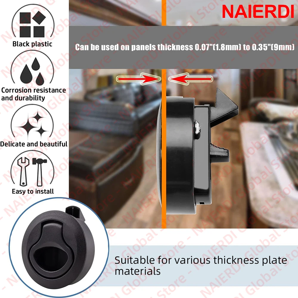 NAIERDI 2/5개 원형 플러시 마운트 핸들 잠금장 - Zinc Furniture Hardware 리뷰 및 가격
