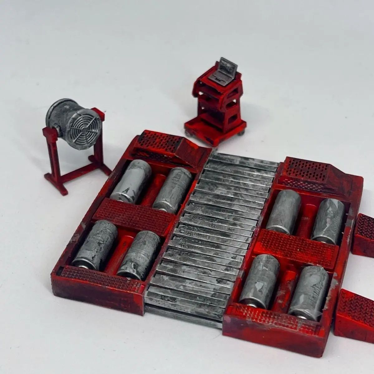 1/64  Horsepower Machine Set Chassis Detection System Model Garage Scene Accessories
