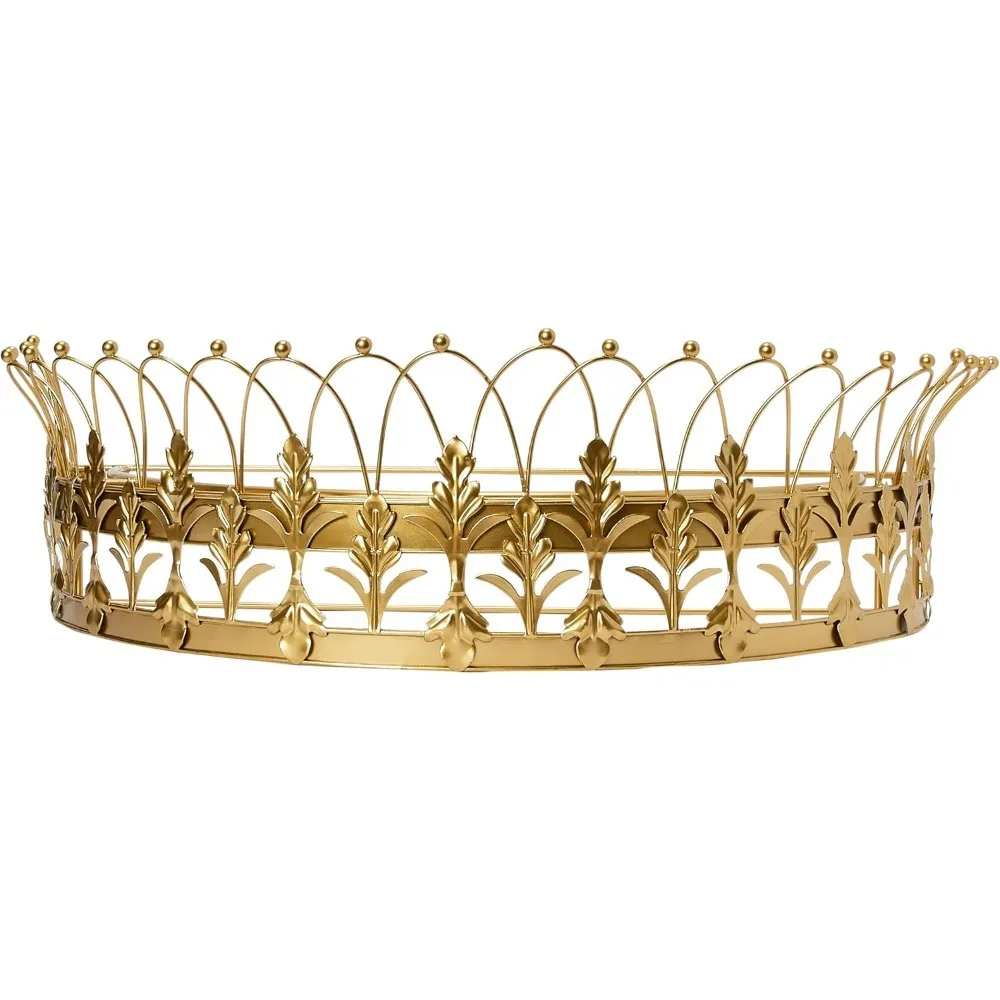 Decorative Metal Curtain Crown Gold Finish Canopy Top Bedroom Decor-Finials