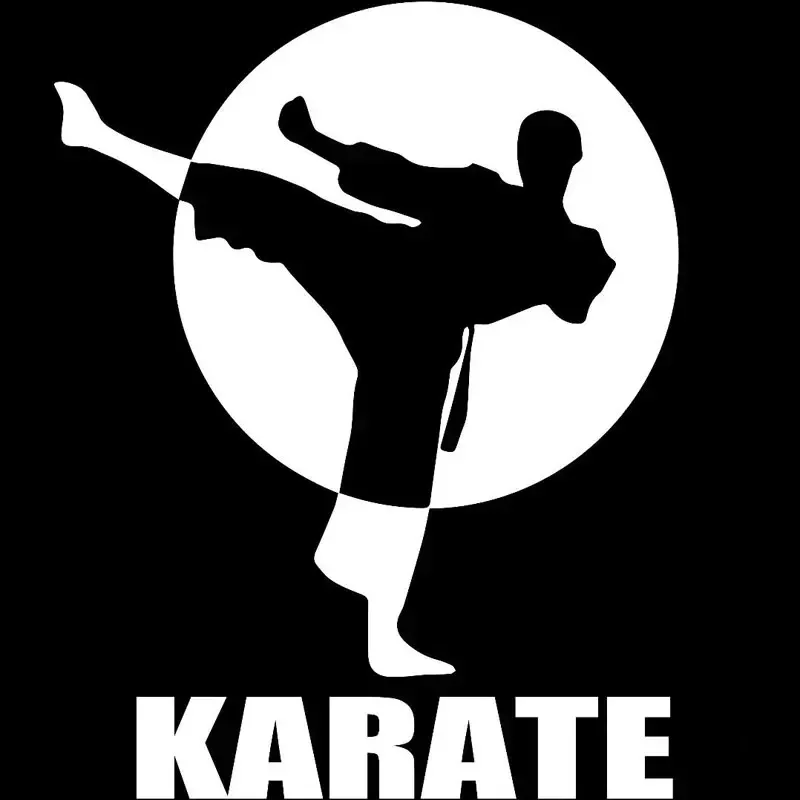 Ofk 19.6cm * 15.4cm karate esportes jdm reflexivo estilo do carro adesivos de carro motocicleta decoração adesivos tira preta.