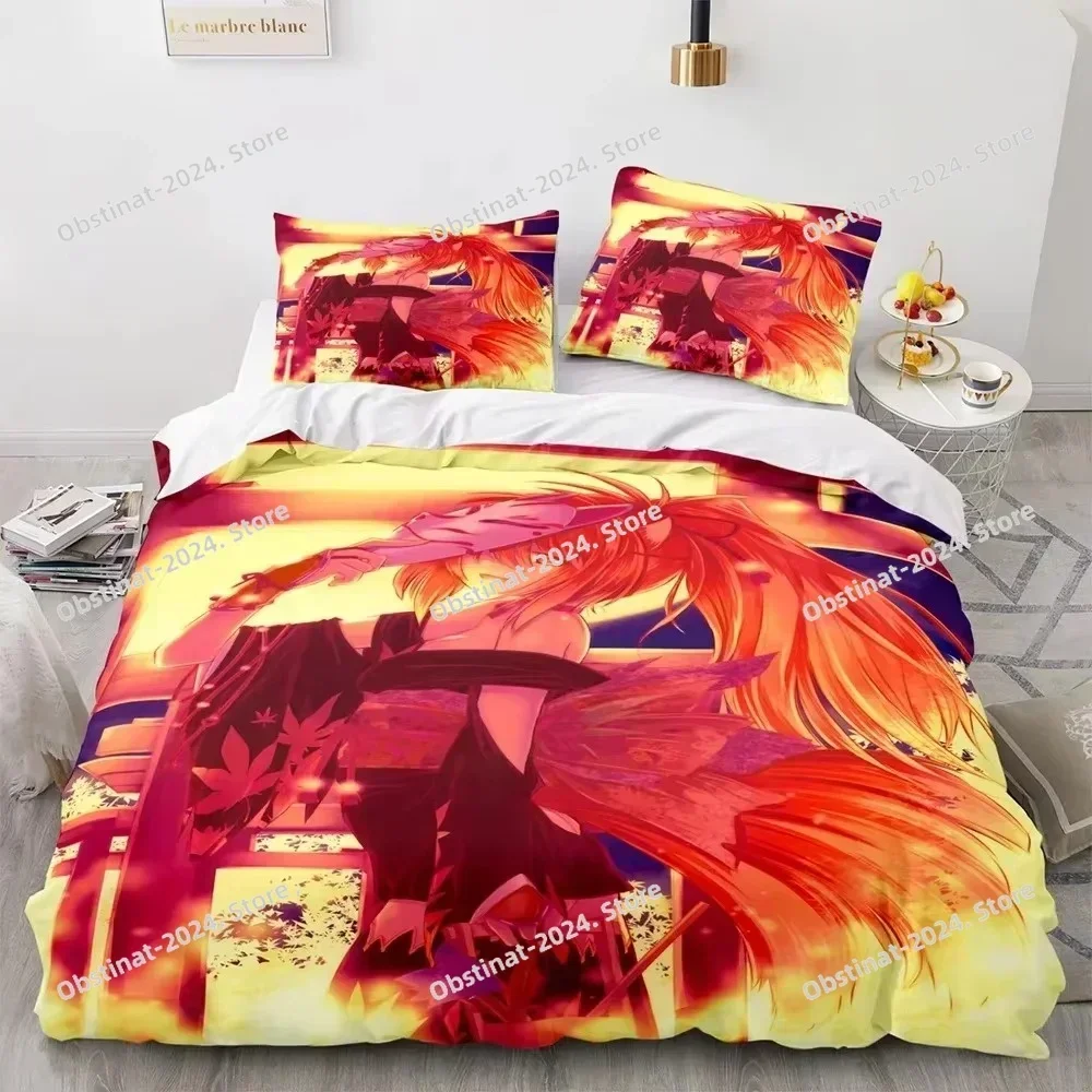 Top Anime Kawaii Sexy Girl Bedding Set Printed Bed Set Duvet Cover Sheet Pillowcase Bed Full Quilt Cover Soft Queen King Size