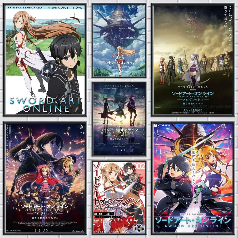 Super Anime S-Sword Art OnlineS Painting Calligraphy Poster Canvas Painting Print Art Coffee House Bar Room Decor