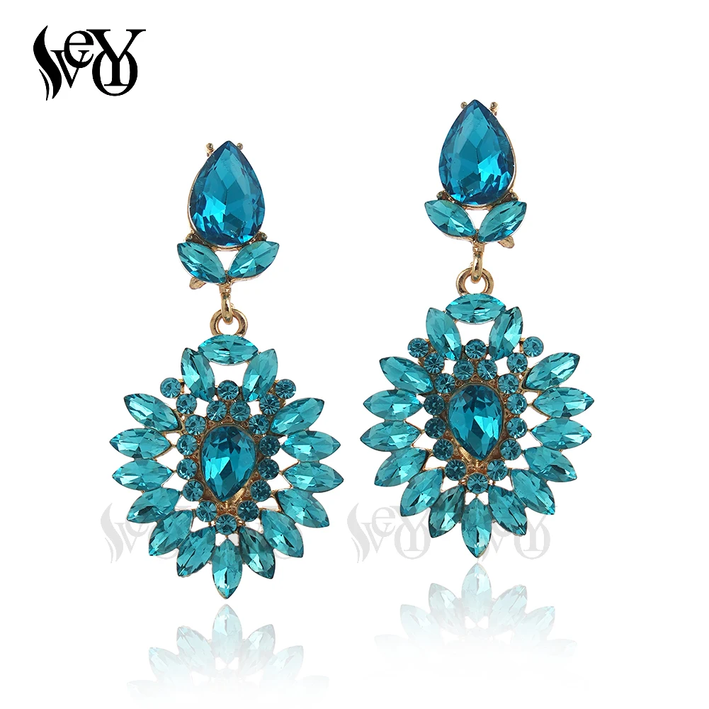 VEYO Elegant Lady Crystal Drop Earrings Geometry Party Earrings for Women Fashion Jewelry Gift New Wholesale