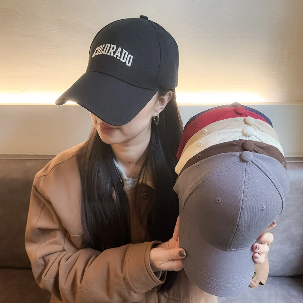 Korean Style Embroidered Baseball Cap Unisex Wide Brim Hat Fashionable Student Cap Men's Women's Duckbill Cap Spring Summer
