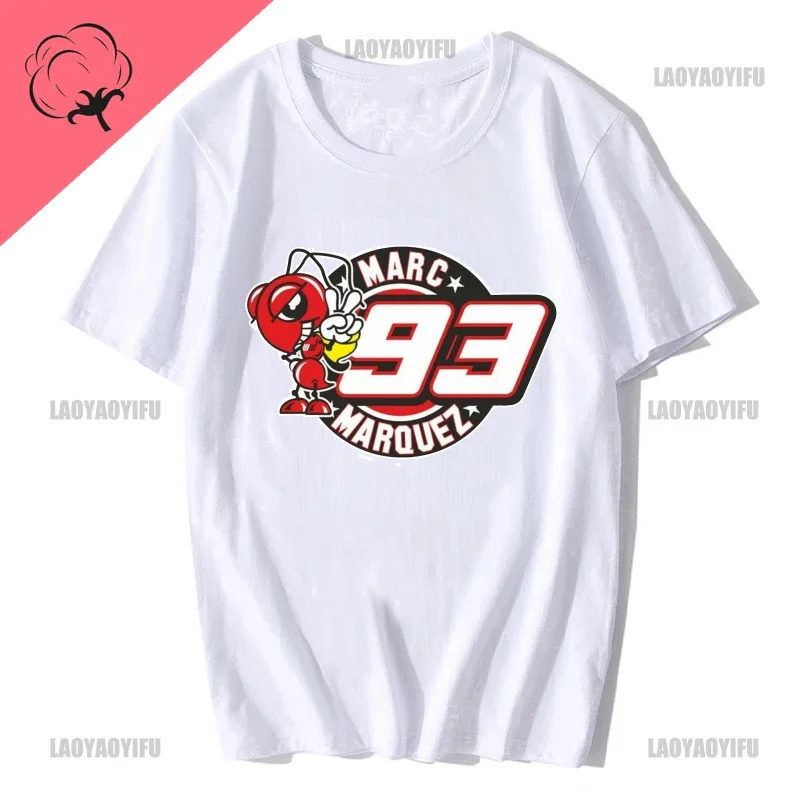 Cool Red Ant จาก Marquez โลโก้เสื้อยืดผู้ชายผู้หญิง Marquez เกมแข่งรถจักรยานยนต์ 93 แขนสั้นผู้ใหญ่เสื้อผ้า