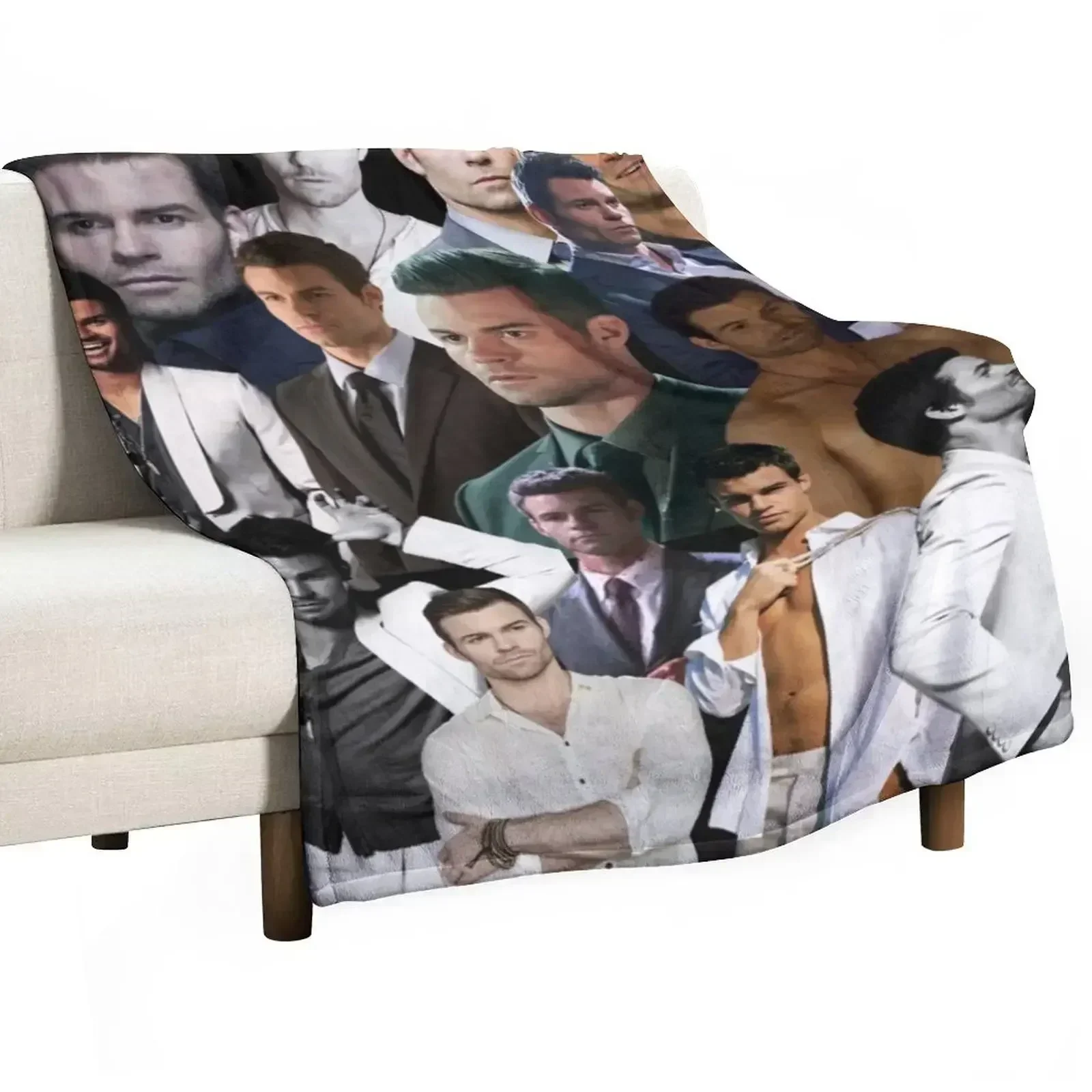 Daniel Gillies - Elijah Mikaelson photo collage Throw Blanket Multi Use Warm Blanket for Living Room Bedroom