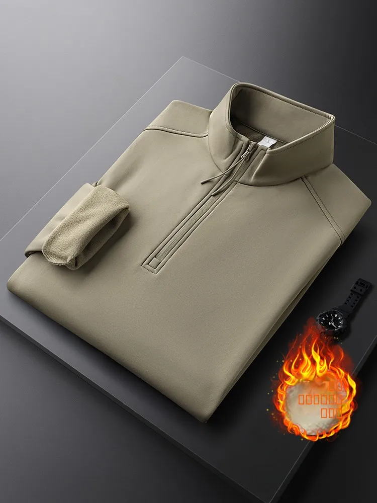 

Мужская коричневая толстовка на молнии с капюшоном, осенне-зимняя, на флисовой подкладке, повседневная, универсальная, с длинным рукавом, модная, для делового и повседневного стиля