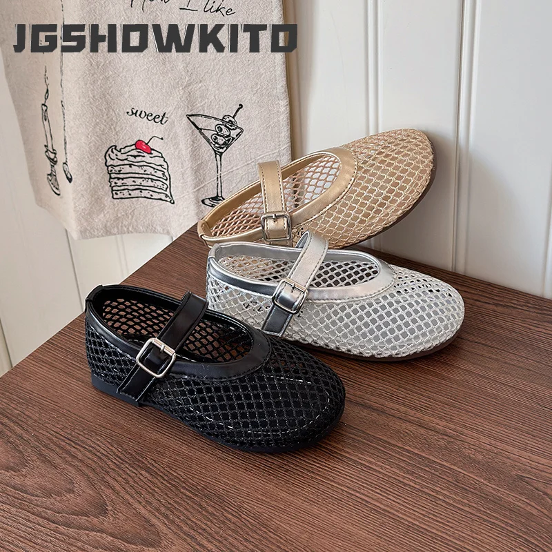 

JGSHOWKITO Toddler Girls Mesh Sandals Summer Ankle Wrap Shoes Non-slip Kids Princess Outdoor Beach Sandals Net Breathable Soft