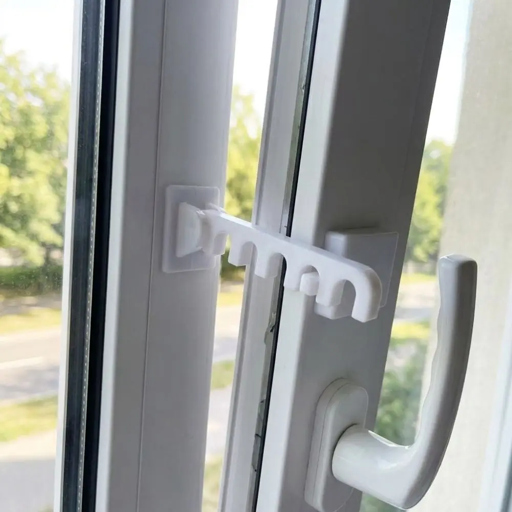 5 Gears Door Window Windproof Hooks Anti-Collision 3D Printed Window Restrictor Lock Plastic Adjustable Window Opening Limiter