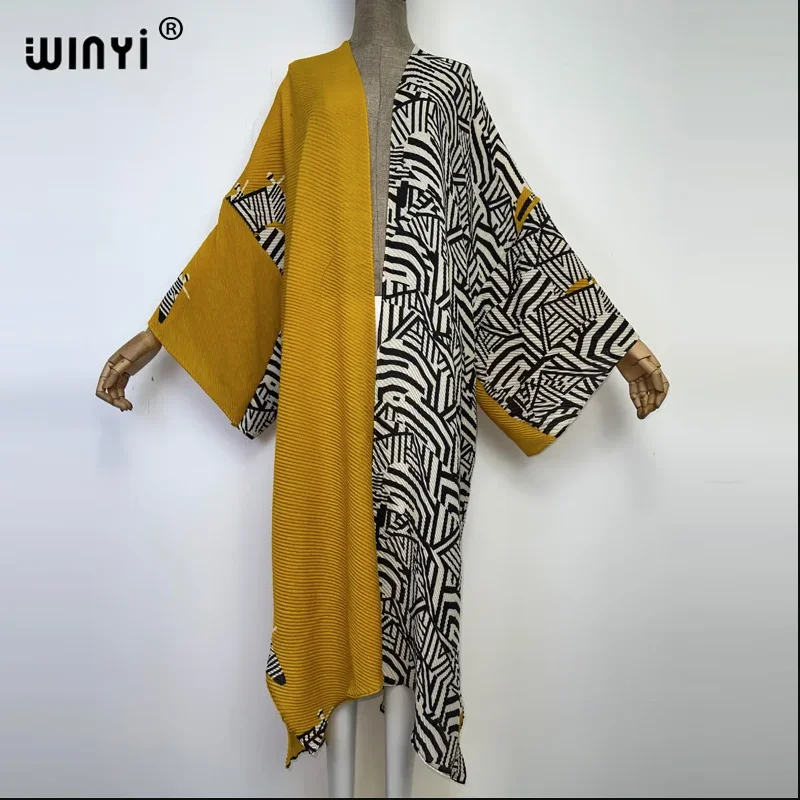 

Плиссированный кардиган WINYI, абайя в стиле Ближнего Востока, роскошное праздничное платье для женщин, мусульманская мода, кафтан с открытым передом.