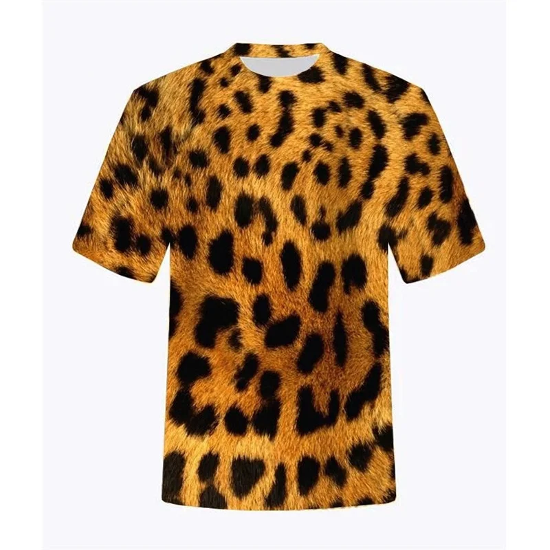 Creative Tiger Pattern Children's Clothing Summer Short Sleeve Kids T Shirt Fashion Funny Round Neck Outdoor Girl Clothes Tops