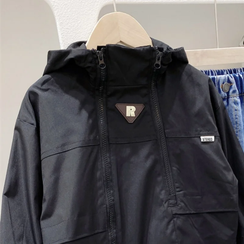 Pardessus en coton pour garçons, veste simple, coupe-vent, vêtements chauds pour enfants, haute qualité, printemps, automne, 2024