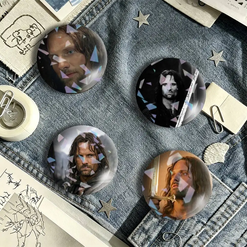 A-Aragorn II leading hero of LOTR Tin badges in 25/32/44/58/75mm, brooch pins for accessories & gifts,Souvenir.