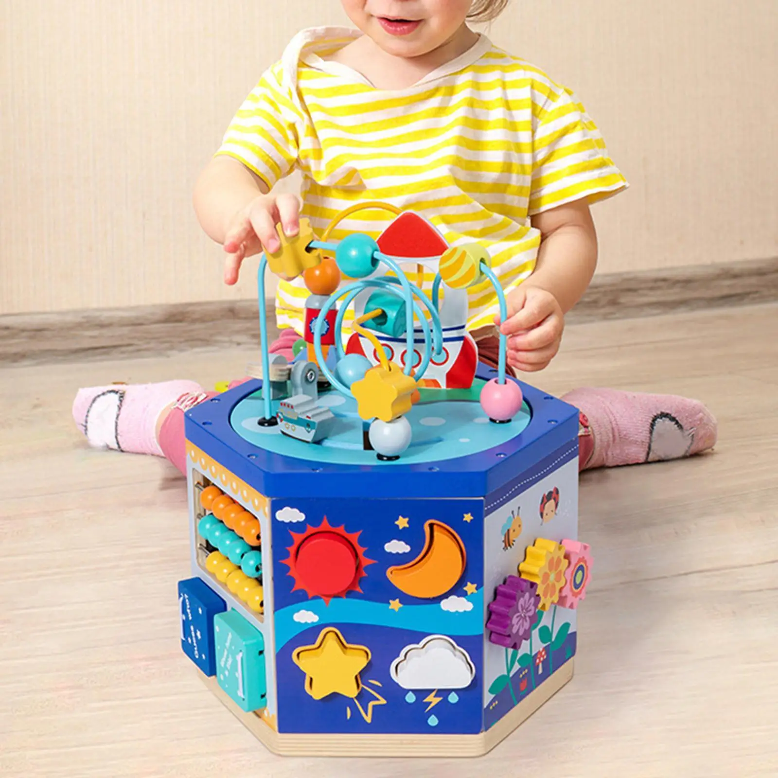 Busy Cube for Kids Enhence Hand Eye Coordination Early Educational Montessori Toy Fine Motor Skills for Babies Gifts Infants