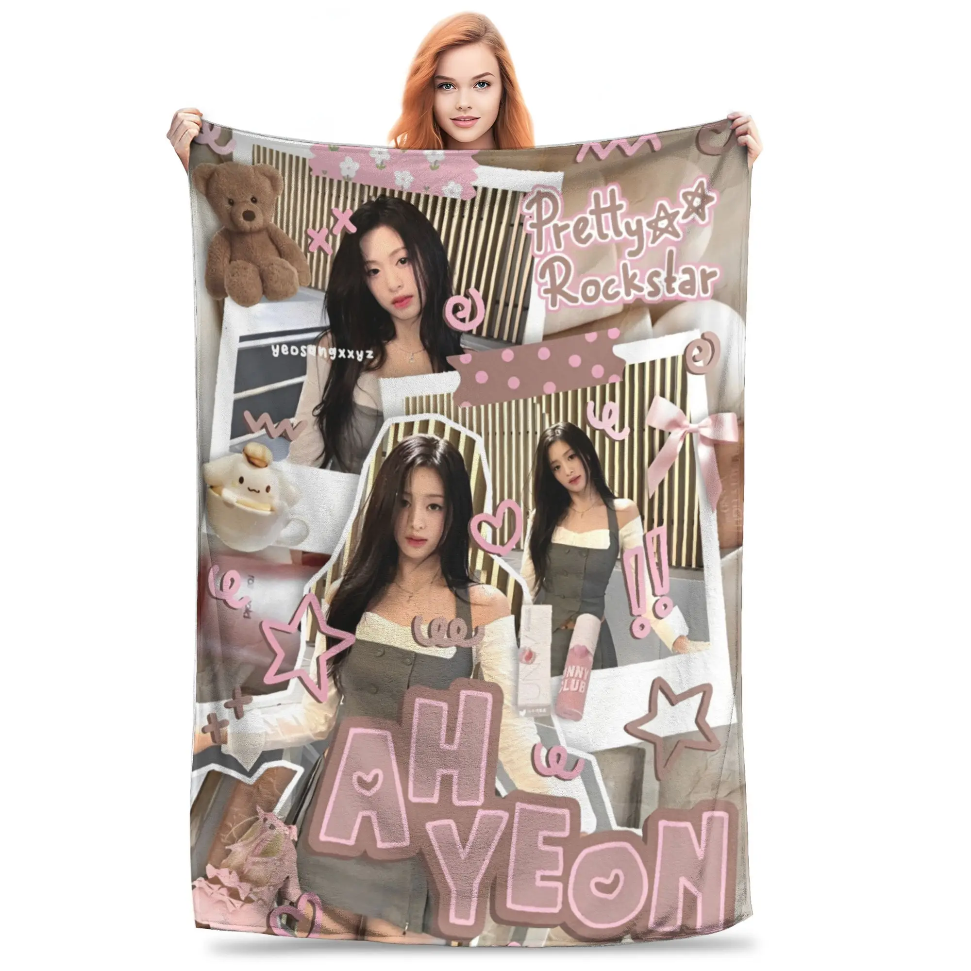 

Babymonsters Ahyeon Blanket Fuzzy Throw Blankets Airplane Travel Portable Soft Warm Bedsprea,