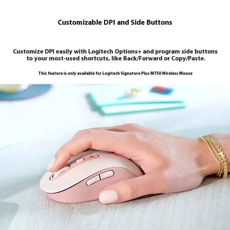 Logitech M750 Silent Wireless Mouse, 3-Device Connect, SmartWheel, 24-Month Battery, Ergonomic Grip, Windows/PC