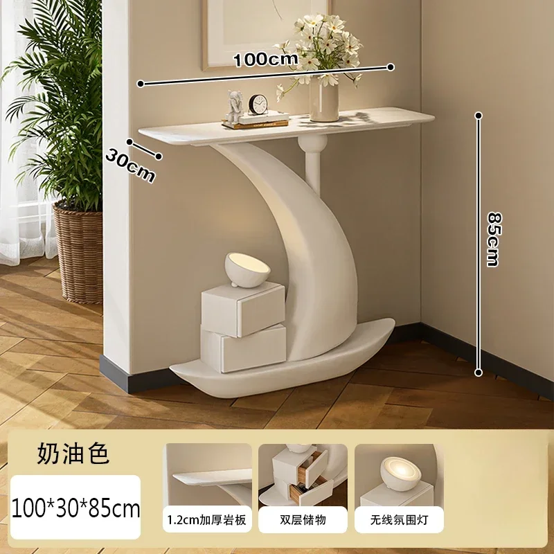 A  Console Tables with Wireless Voice-Activated Sensor Light Art Home Light Luxury Living Room Entrance Cabinet Side View Sets